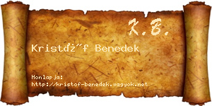 Kristóf Benedek névjegykártya