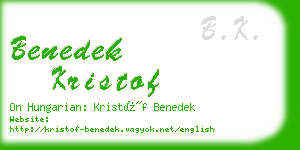 benedek kristof business card